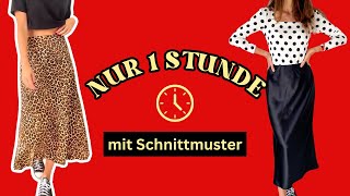 Satinrock nähen  Maxi Bias Skirt Anleitung  für Anfänger [upl. by Suivatna]