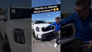 2023 Kia Telluride vs 2023 Hyundai Palisade who does it BEST shorts carconfections [upl. by Hogle]