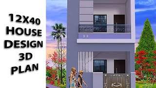 12X40 House design with 3d floor plan by nikshail [upl. by Assirroc]