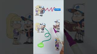 Gravity Falls Dipper and Mabel line matching puzzle dipher viral art mabel [upl. by Ellehcram]