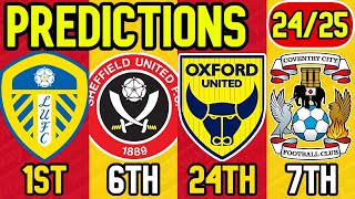 BOOKIES 2425 CHAMPIONSHIP TABLE PREDICTIONS [upl. by Blayne]