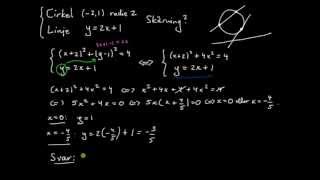 Analytisk geometri del 5  skärning mellan cirkel och linje [upl. by Ecnarf]