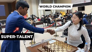 Praggnanandhaa takes on the World Champion Ju Wenjun Final Moments  6th Sharjah Masters [upl. by Ynnus]