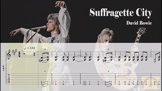 Suffragette City  David Bowie  Guitar Tab [upl. by Cochran]