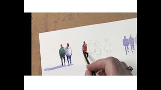 Painting simple watercolour figures [upl. by Anelhtak657]