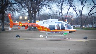 Pafford Air One Delta departing Bolivar Medical Center on a cloudy afternoon [upl. by Monto]