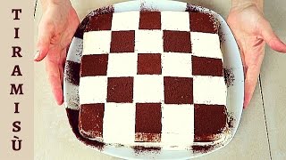 TIRAMISU A SCACCHI RICETTA FACILE  Easy Tiramisu Chessboard Recipe [upl. by Doi]