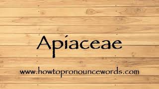 How To Pronounce Apiaceae  How To say Apiaceae New Video [upl. by Akenal]