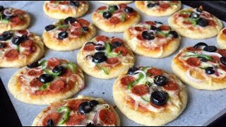 Homemade Mini Pizza Bites Recipe  Healthy Pizza Dough  Ems Kitchen [upl. by Brittni]