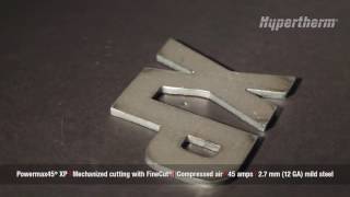 Powermax45 XP mechanized cutting with FineCut  27mm mild steel [upl. by Ergener]