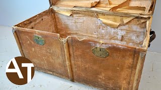 I spent 100 hours restoring this STEAMER TRUNK [upl. by Anoyi]