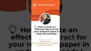 How to write an effective abstract for your research paper in under 60 seconds phdlife [upl. by Akenal]