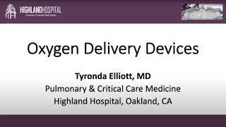 Oxygen Delivery Devices with Dr Elliott [upl. by Hoopen309]