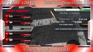 NFS MW 2012  Caterham Superlight R500 Cruise Control  Circuit Race Gold [upl. by Ahsieni]