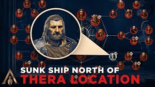 How to Find the Sunk Ship on ruin North of Thera Cultist Clue Location  Assassins Creed Odyssey [upl. by Perceval]