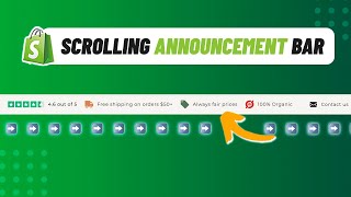 Scrolling Announcement Navigation Bar  Shopify ECommerce 2024 [upl. by Nettie]