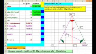 triangolo isoscele equilatero risolto con excel [upl. by Alaecim944]