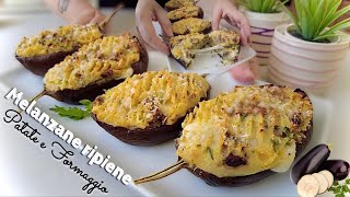 MELANZANE RIPIENE FILANTI con PATATE E FORMAGGIO 🥔🧀 ricetta facile ed economica [upl. by Cl]