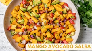 MANGO AVOCADO SALSA  The Tastiest I Ever Had  Easy Recipe mangosalsarecipe [upl. by Carlin565]