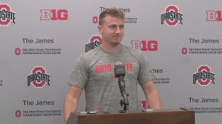 Tristan Gebbia interview  Ohio State fall camp [upl. by Yborian476]