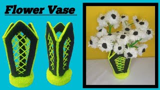 Diy Woolen Flower Pot  Diy Flower Vase making ideas [upl. by Louise]