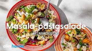 Masalapastasalade met naancroutons  Recept  Allerhande [upl. by Ennovehs]