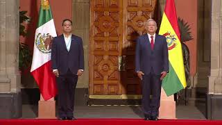 Mexican and Bolivian Anthem  Welcome Ceremony for President of Bolivia [upl. by Trbor]