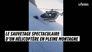 Les images spectaculaires d’un hélicoptère en mission sauvetage en pleine montagne [upl. by Eemak493]