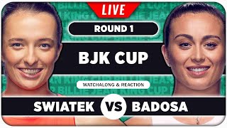 SWIATEK vs BADOSA  Billie Jean King Cup 2024  LIVE Tennis Watchalong Stream [upl. by Gaskins]