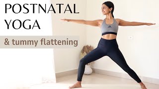 Postnatal Yoga Workout  Diastasis Recti Exercises Postpartum [upl. by Rimhsak]