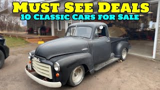 Must See Deals 10 Classic Cars for Sale on Craigslist  Restoration Project amp Ready To Drive [upl. by Lidia]