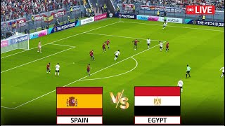 🔴LIVE  SPAIN vs EGYPT I 2024 FOOTBALL FULL MATCH LIVE STREAMING I eFOOTBALL PES 21 GAMEPLAY [upl. by Carnes]