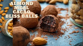 Almond meal cacao bliss balls vegan healthy the best snack [upl. by Hellah375]