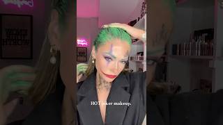 HOT joker makeup tutorial for Halloween 2024 💚💜 full tutorial coming later today jokermakeup [upl. by Seligmann]