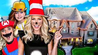 HALLOWEEN COSTUMES with 16 KiDS 👻 YARD TOUR🎃 [upl. by Jenkel10]