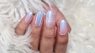 Biab on natural nails Ombre Aurora chrome nails [upl. by Kenon]