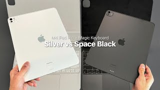 M4 iPad Pro Space Black vs Silver  Magic Keyboard Black vs White  Best Color Combination [upl. by Eunice]