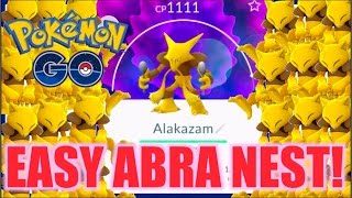 HOW TO GET ALAKAZAM EASY POKEMON GO ABRA NEST [upl. by Tiena]