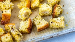 Easy Homemade Croutons Recipe [upl. by Nomled]