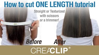 How to Cut ONE LENGTH Tutorial  Straight or Texturized with Scissors or a Trimmer [upl. by Dolli]