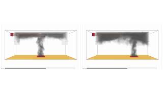 Fire Dynamics Simulator FDS  Smoke extraction in a single compartment Scenario 1 [upl. by Notyarb530]