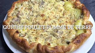 Quiche au poulet pomme de terre  tarte feuilletée poulet [upl. by Nonnahc]