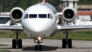 Helvetic Airways Fokker 100 HBJVH Take Off at Airport BernBelp bound for Palma de Mallorca [upl. by Aened607]