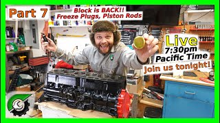 Jeep 40 Engine Build LIVE Part 7 freeze plugs piston rods [upl. by Massab284]