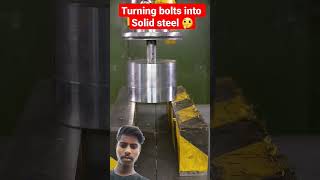 Can you turn steel bolts into solid steel with hydraulic press [upl. by Mian912]