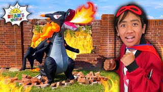 Ryan VS Fire Breathing Dragon Superhero Challenges in Medieval Times [upl. by Oreste214]