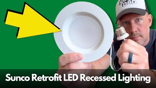 Sunco Retrofit LED Recessed Lighting review EASY install [upl. by Ladnik]