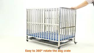 How to assemble the 42 inch large stainless steel heavy duty dog crate [upl. by Ramar]