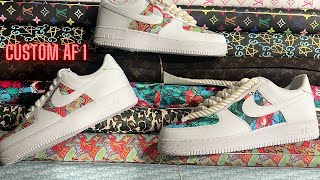 CUSTOM AIR FORCE 1 SHOE TUTORIAL  HOW TO ADD FABRIC TO SHOES BEST WAY [upl. by Retsevlis264]