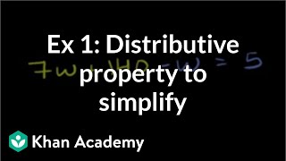 Ex 1 Distributive property to simplify  Linear equations  Algebra I  Khan Academy [upl. by Ihsar29]